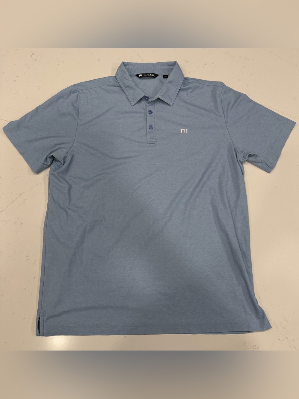 Travis Mathew Men’s Light Blue Short-Sleeve Golf Polo - XL